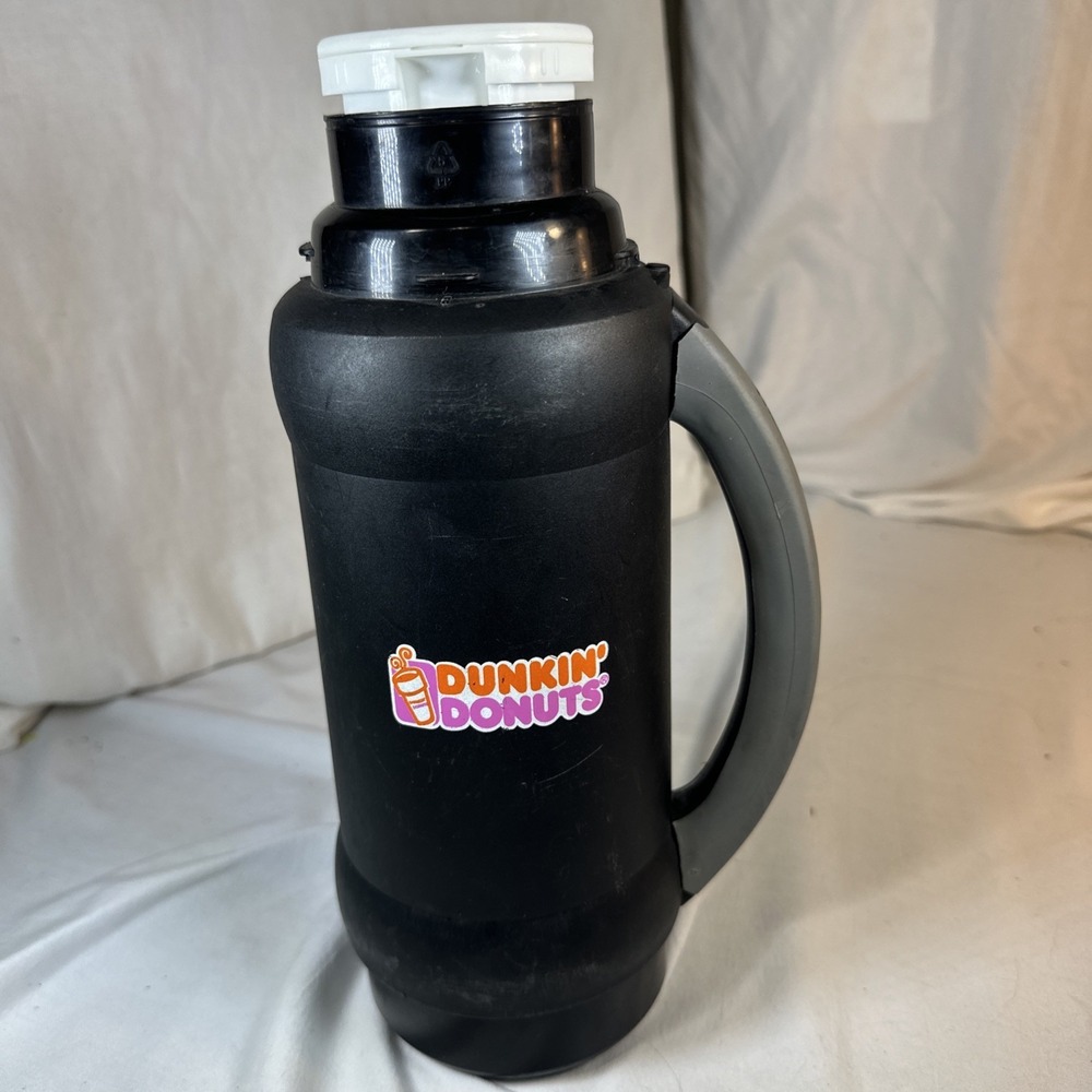 Dunkin Donuts Black Travel Thermos 1 Liter No Cups - Picture 3 of 11